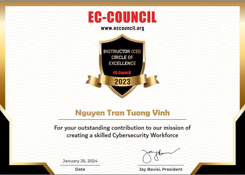 Top 5 EC-Council Instructor (APAC Region) 2023